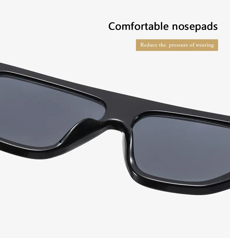 Men's White Square Sunglasses with Dark Lenses — feature 7