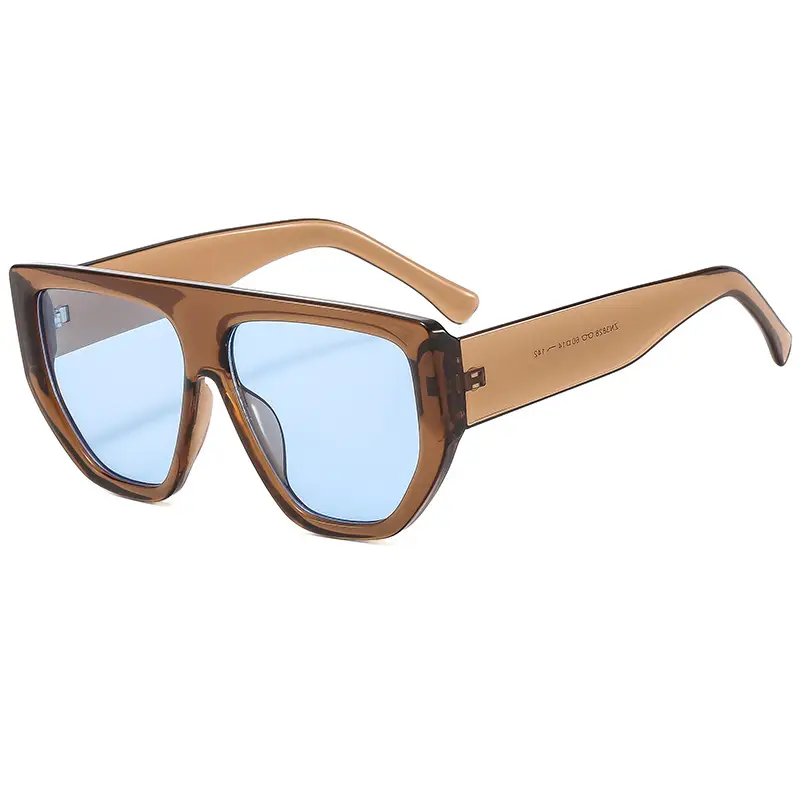 Men's White Square Sunglasses with Dark Lenses - Image 4