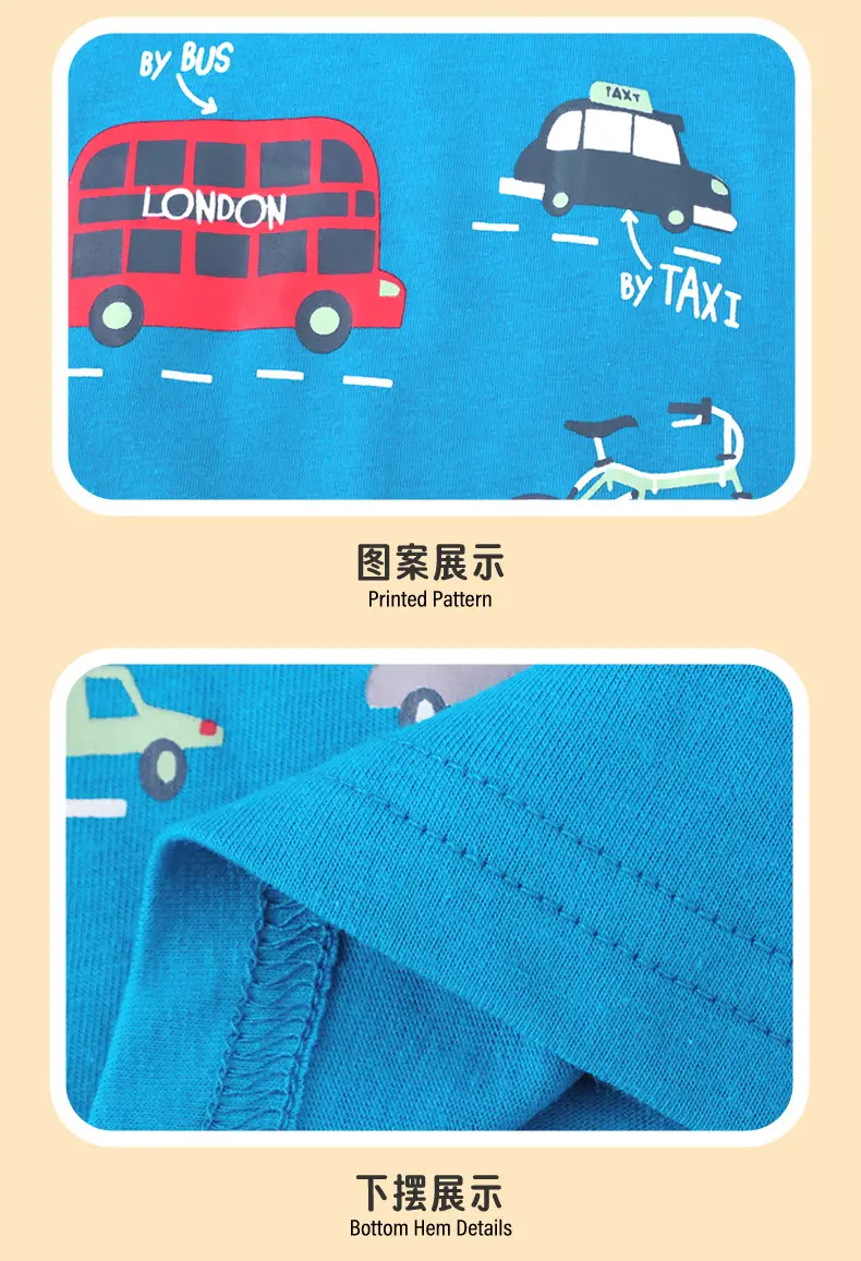 2025 Boys Cotton Long Sleeve T-Shirt Blue Travel London Print — feature 10