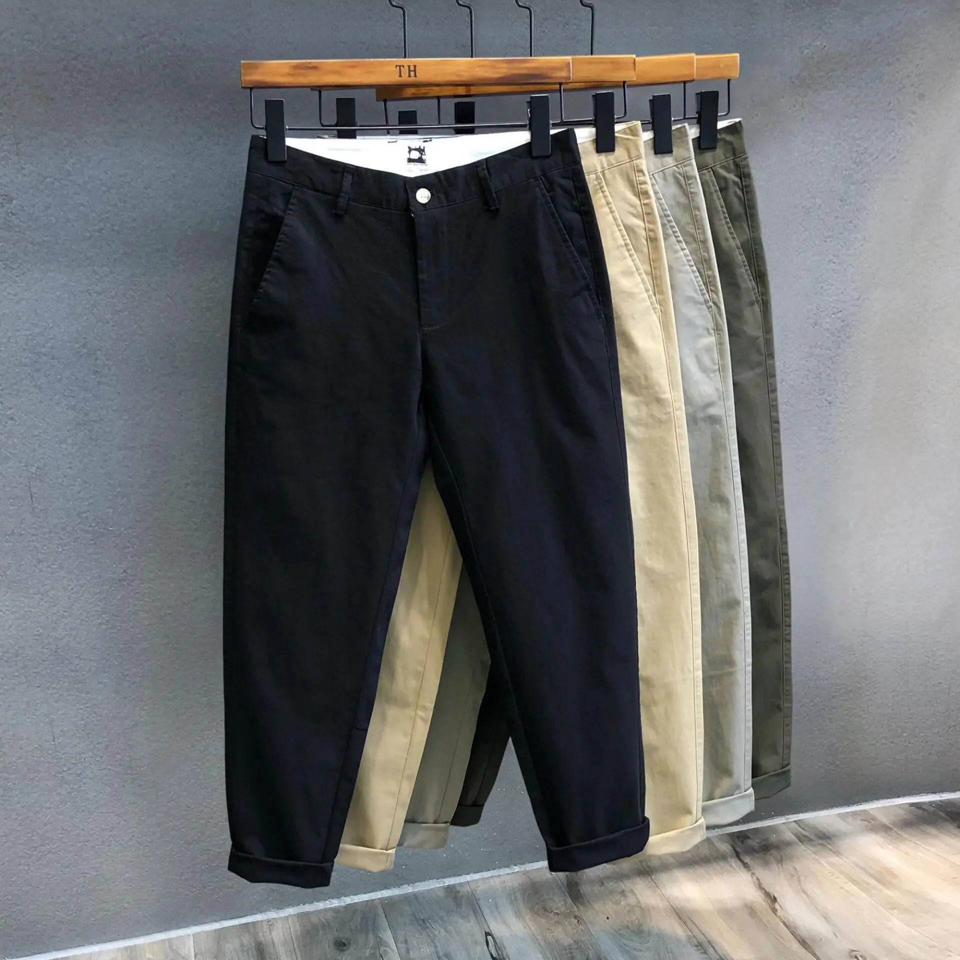 Men's Loose Straight Pants Nine Colors Casual Trousers