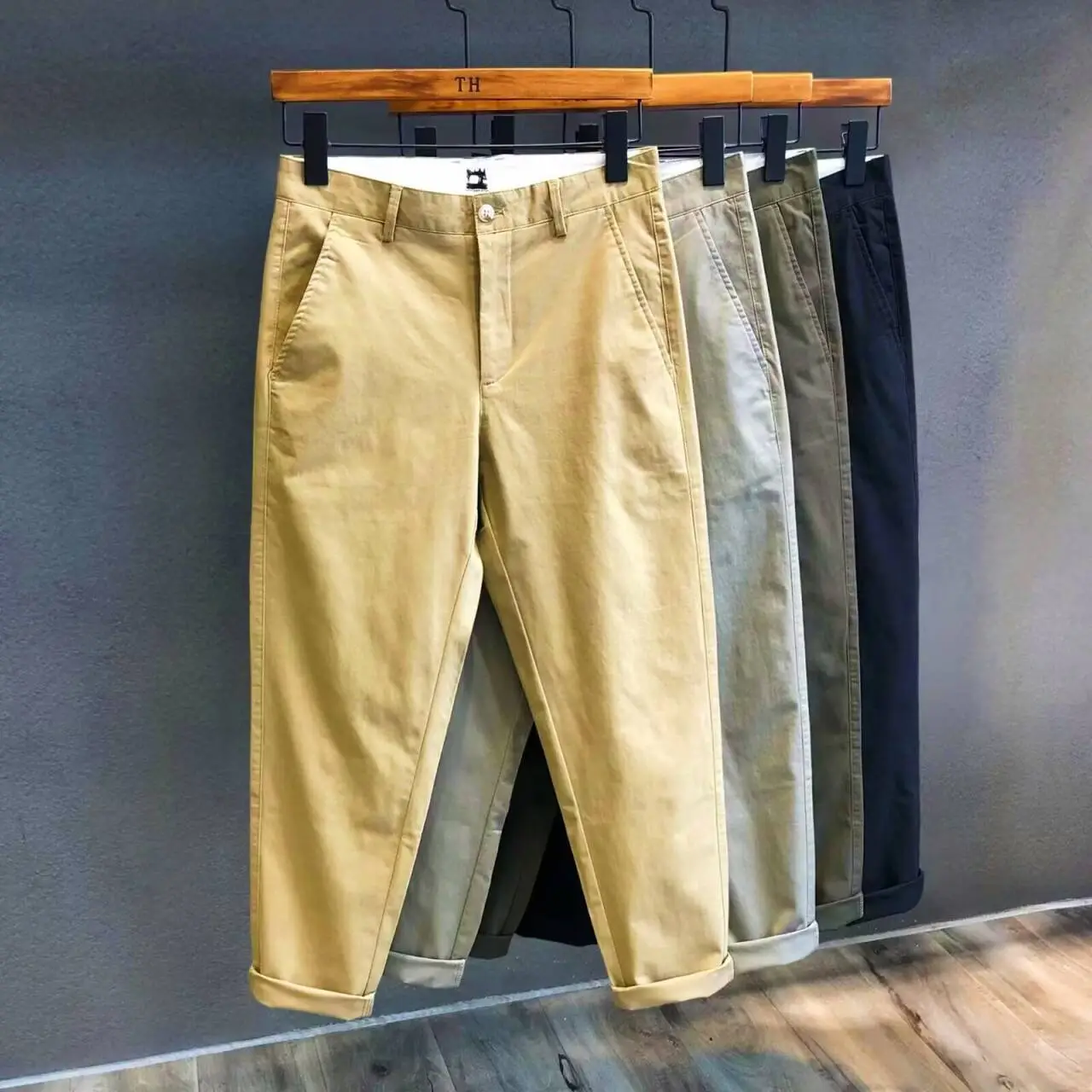Men's Loose Straight Pants Nine Colors Casual Trousers