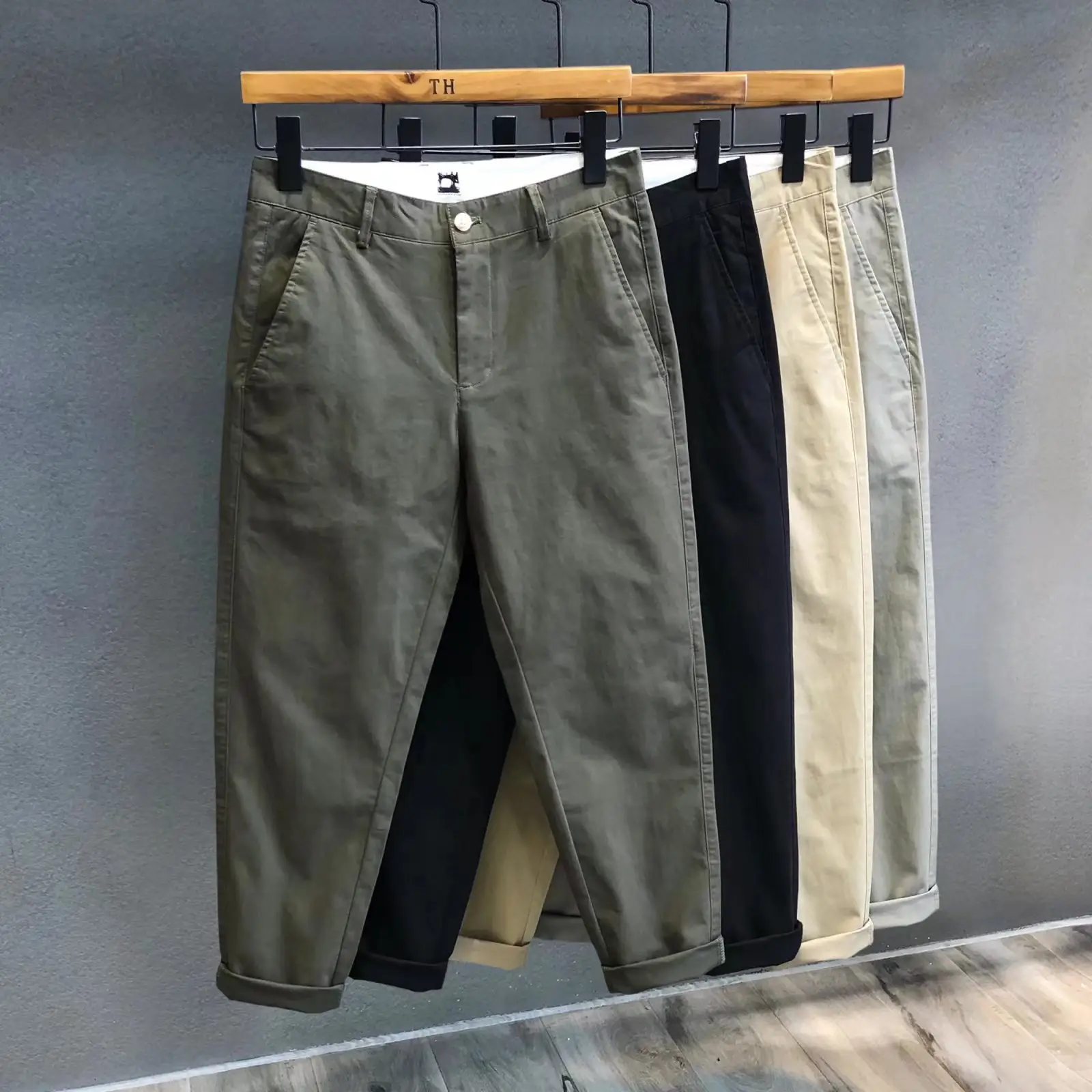 Men's Loose Straight Pants Nine Colors Casual Trousers — feature 3