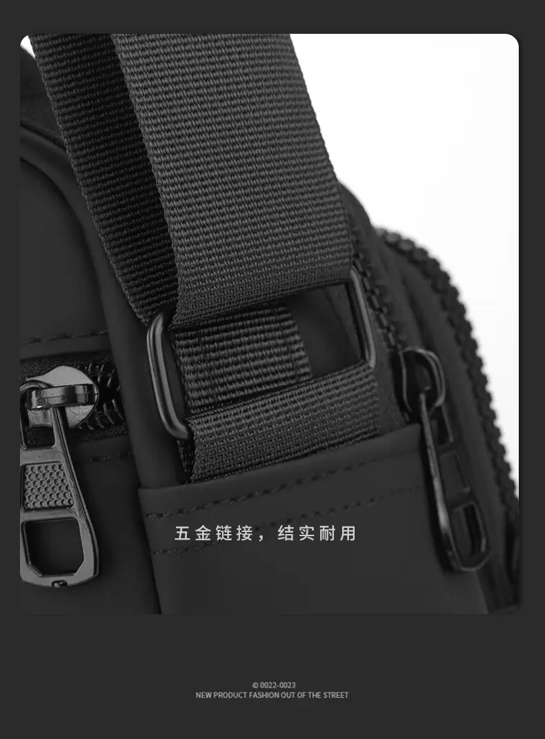 Men's Black Messenger Bag Office Travel Lightweight — feature 27