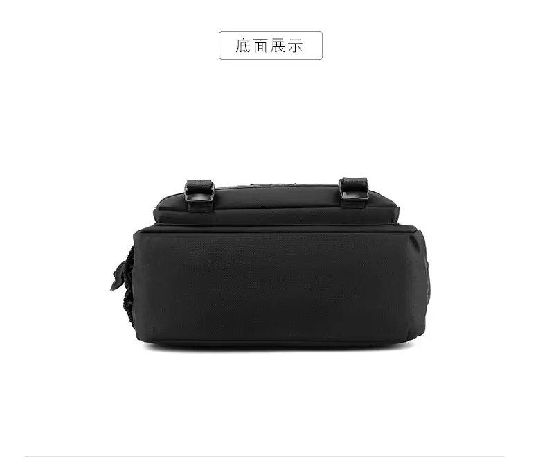 Men's Waterproof Oxford Crossbody Bag Black Large Capacity — feature 25