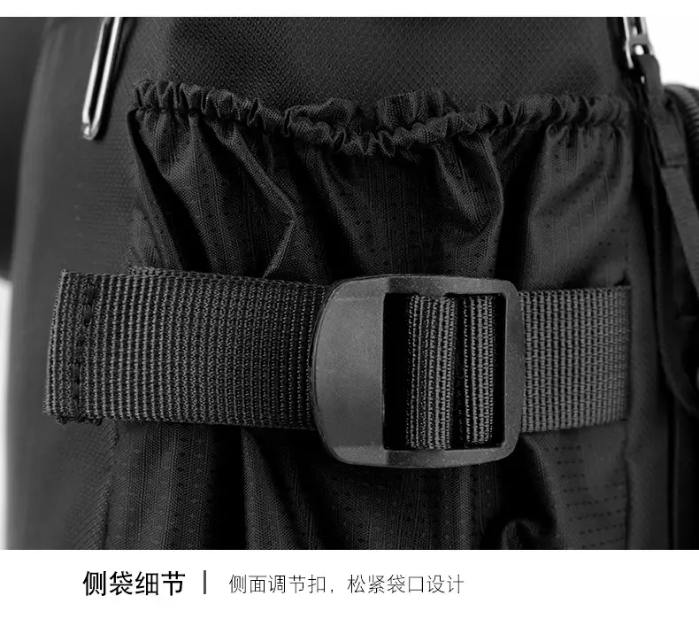 Men's Waterproof Oxford Crossbody Bag Black Large Capacity — feature 30