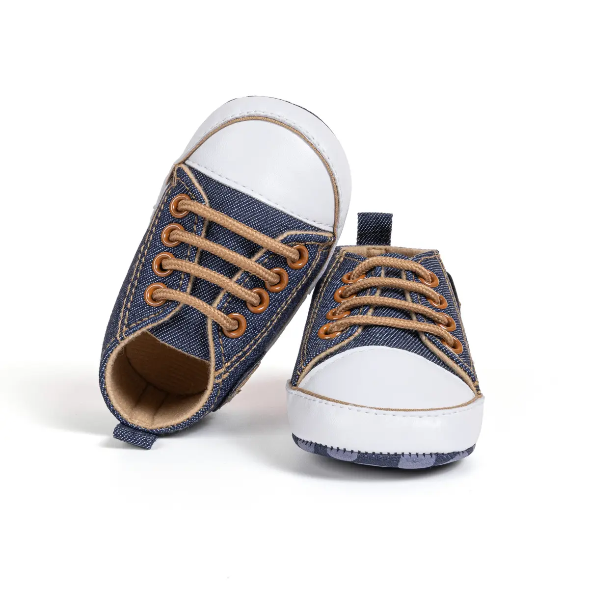 Blue Canvas Toddler Shoes with Star Pattern
