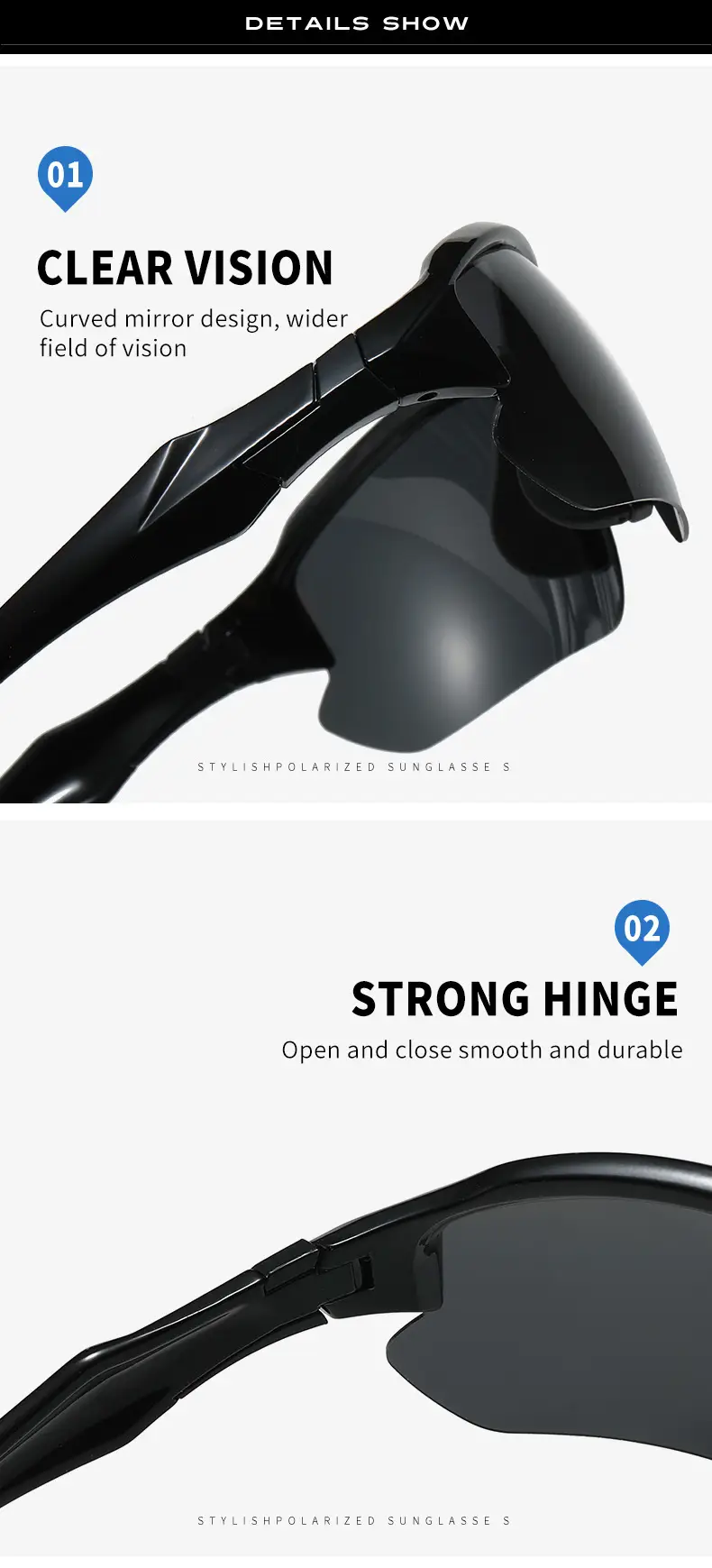 Men's Black Sandproof Cycling Sunglasses — feature 7