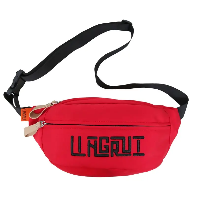 Men Women Large Capacity Red Letter Crossbody Bag - Image 3