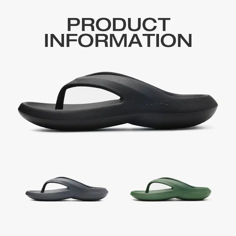 Men's Green Rubber Flip Flops 2024 Summer Outdoor Wear
