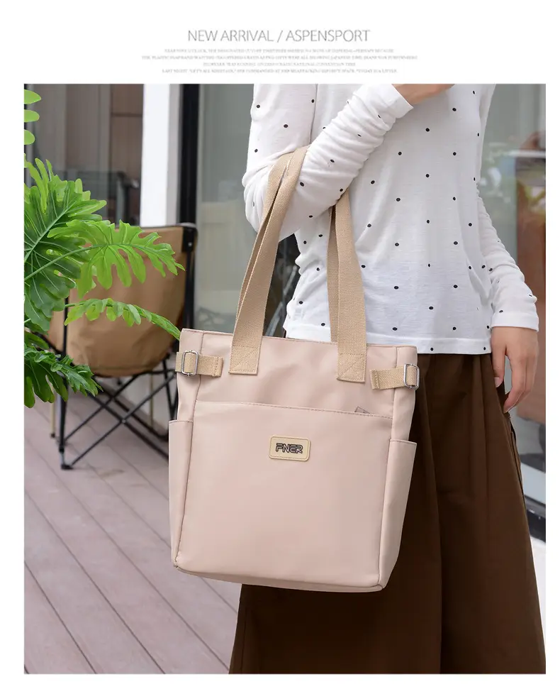 Women's Red Nylon Tote Bag 2024 Summer Large Capacity — feature 12
