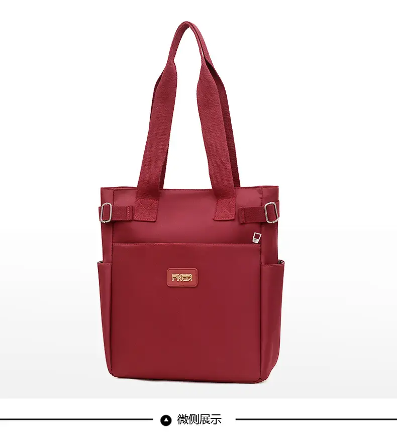 Women's Red Nylon Tote Bag 2024 Summer Large Capacity — feature 41