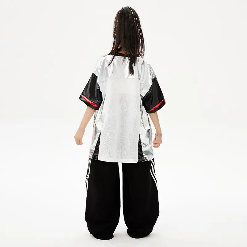Hip-Hop Boys Suit White Black Red 3 Number - Image 12