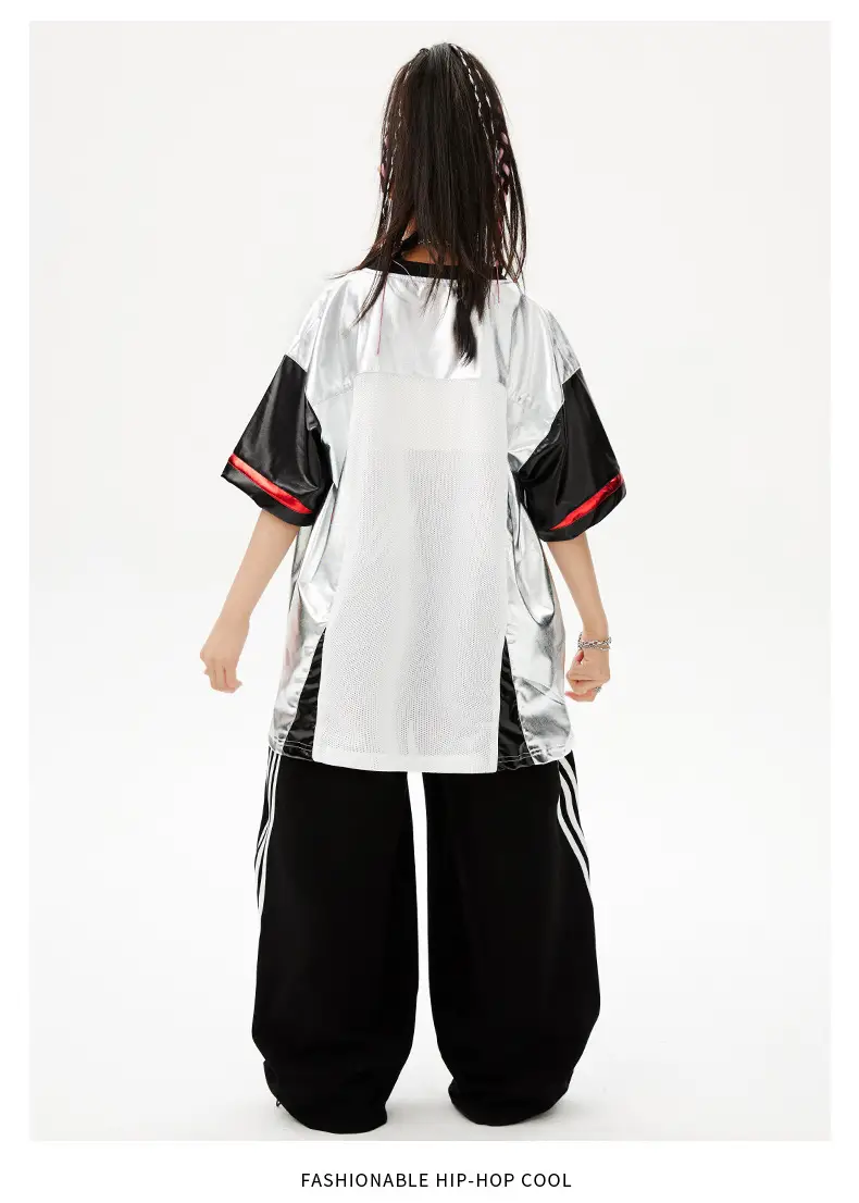Hip-Hop Boys Suit White Black Red 3 Number — feature 10