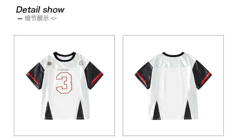 Hip-Hop Boys Suit White Black Red 3 Number — feature 16