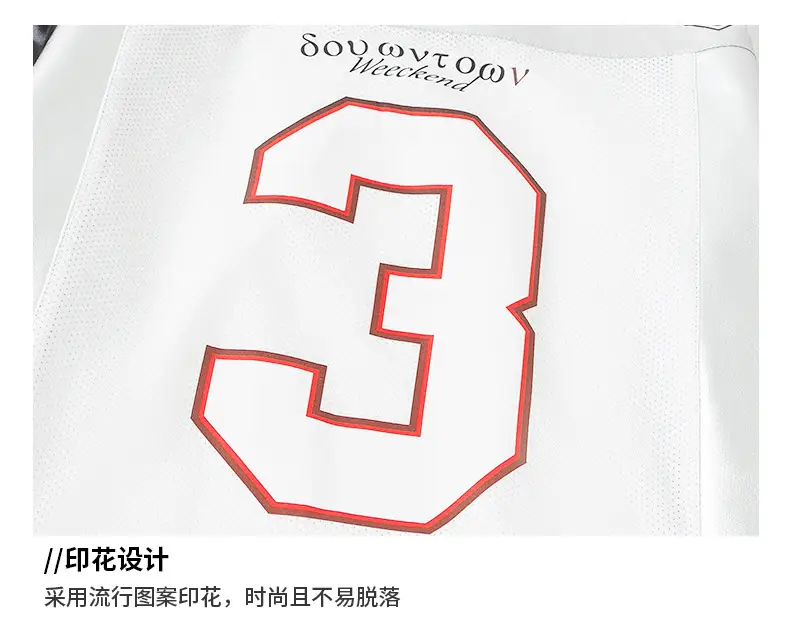 Hip-Hop Boys Suit White Black Red 3 Number — feature 19