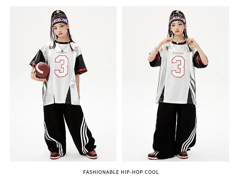 Hip-Hop Boys Suit White Black Red 3 Number — feature 8