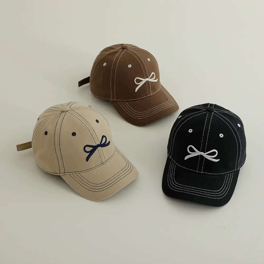 Children's Bow Cap Set for Girls Boys Sun Visor