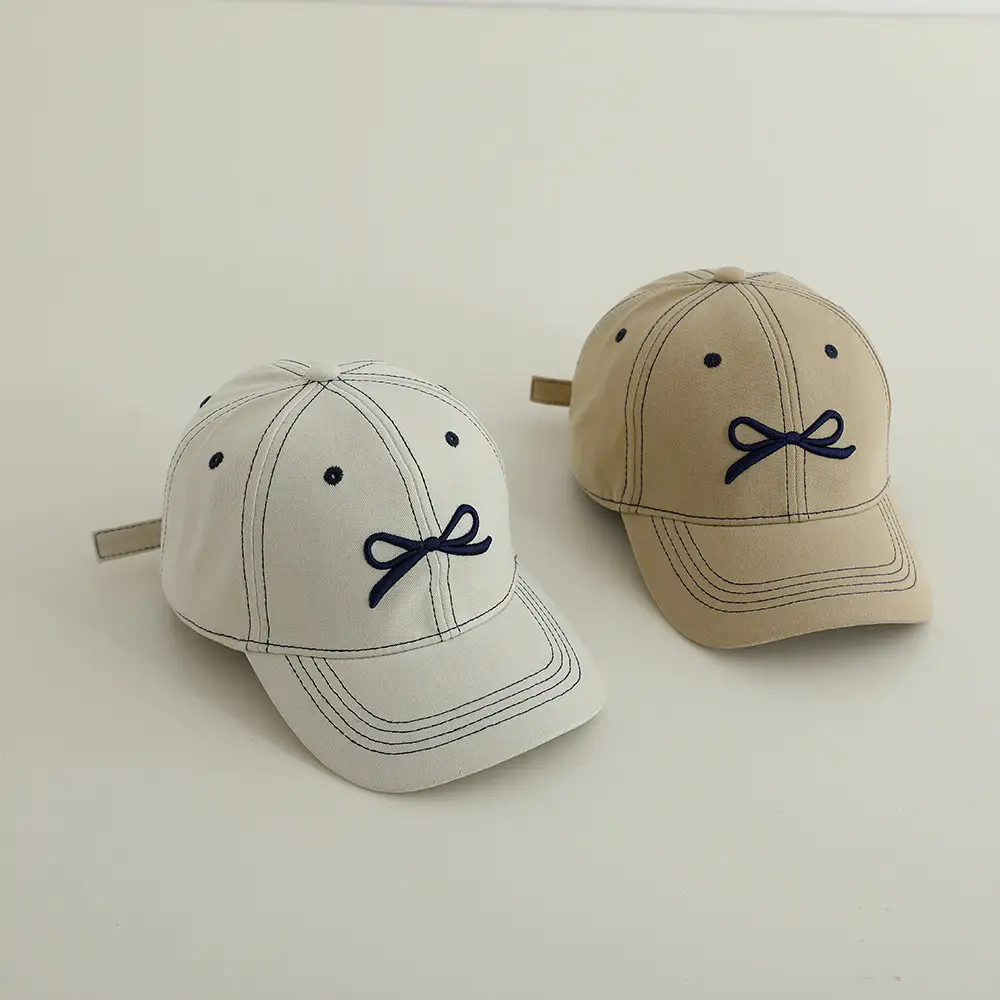Children's Bow Cap Set for Girls Boys Sun Visor