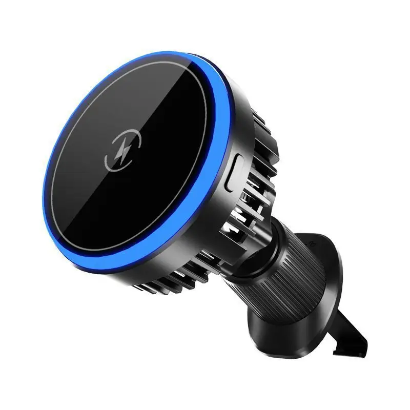 Magnetic Car Phone Holder with Wireless Charging & Blue Finish - Image 6