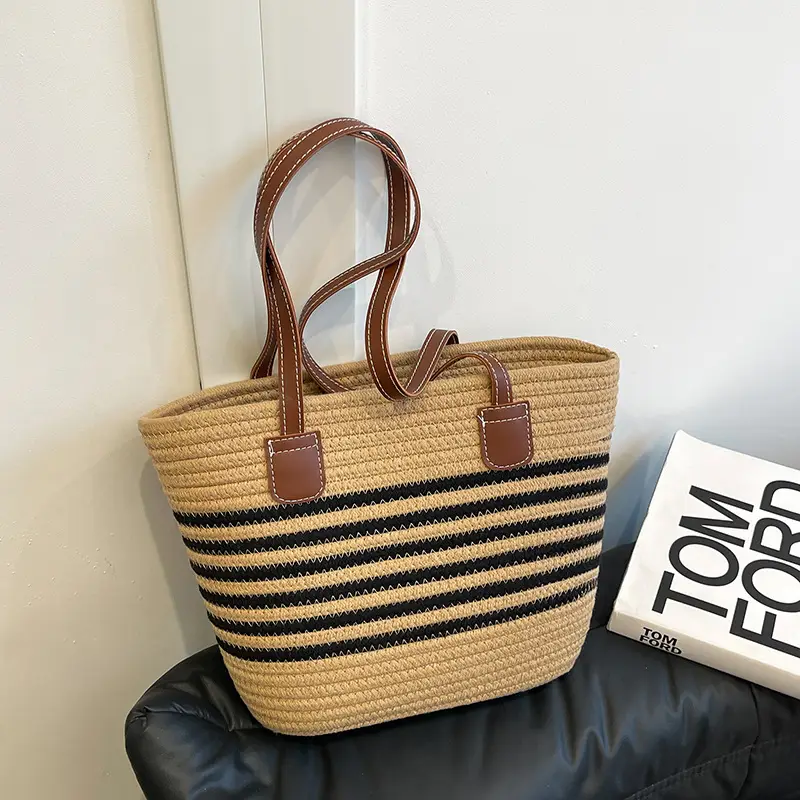 Women's Cabbage Straw Bag Large Capacity 2024 - Image 3