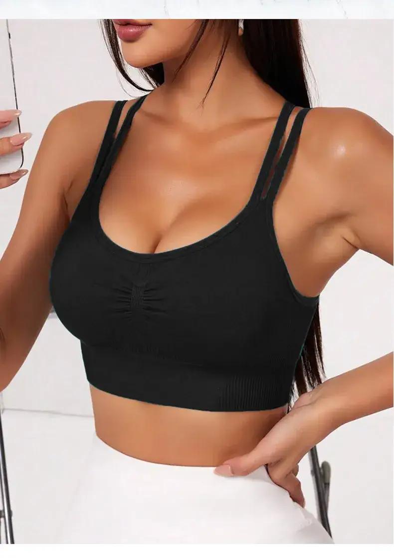 Black Cross Strap Sports Bra for Women — feature 10