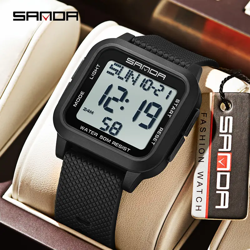 Sanda Red Digital Watch for Kids Sports Waterproof