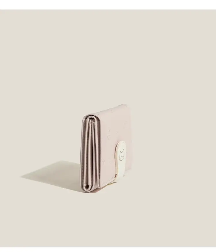[Cat Tail] Korean version of cute ladies card bag fashion buckle with PU short three fold wallet — feature 4