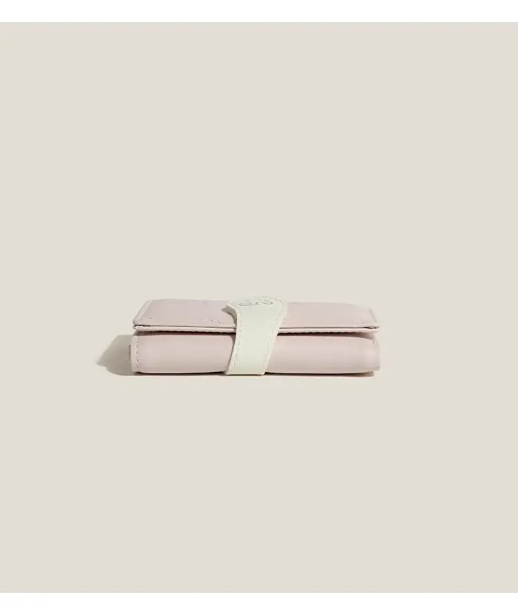 [Cat Tail] Korean version of cute ladies card bag fashion buckle with PU short three fold wallet — feature 5