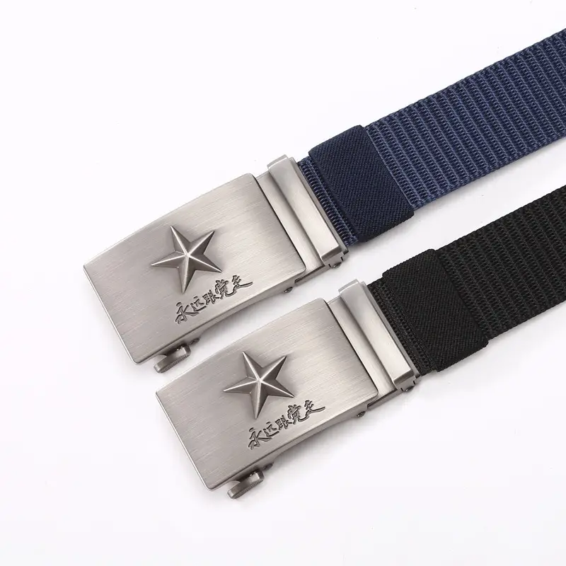 Men's Star Logo Black Nylon Belt