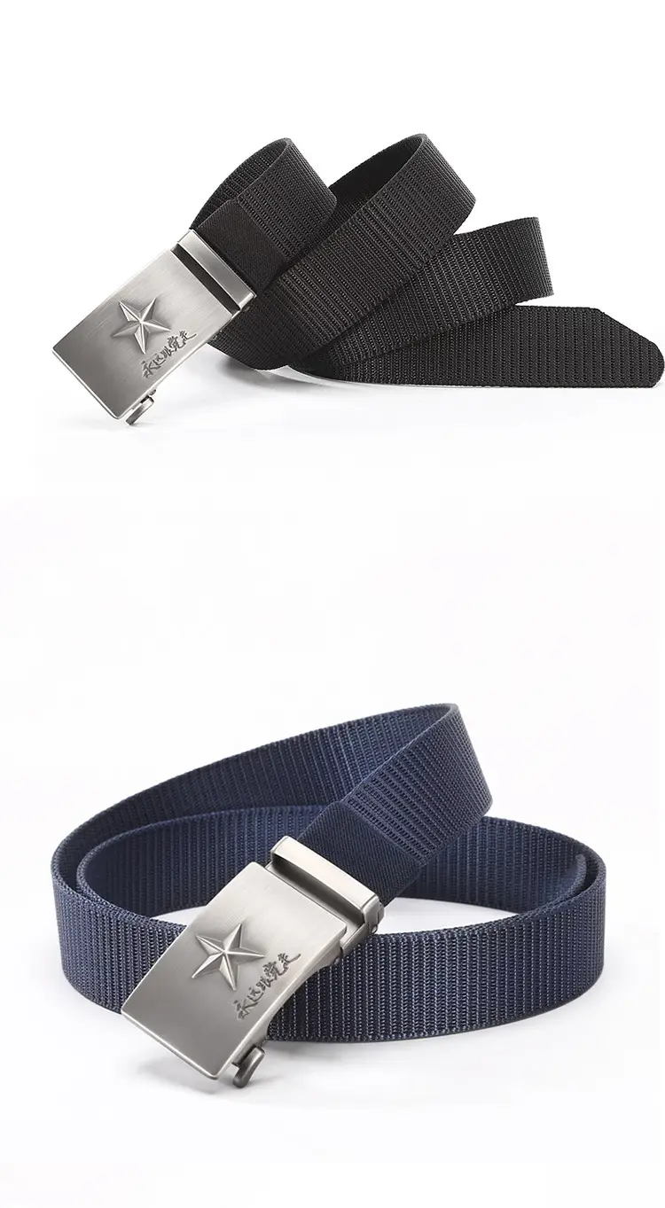 Men's Star Logo Black Nylon Belt — feature 7