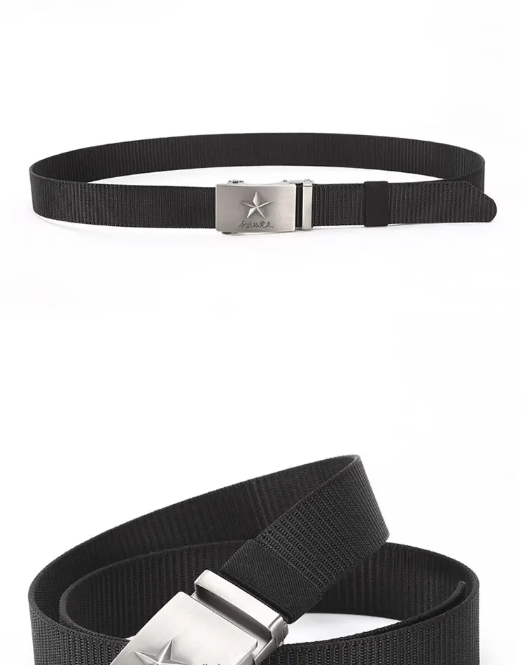 Men's Star Logo Black Nylon Belt — feature 8