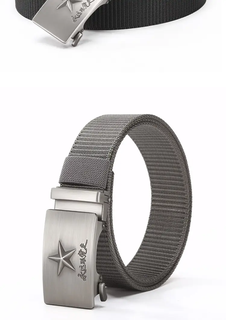 Men's Star Logo Black Nylon Belt — feature 9