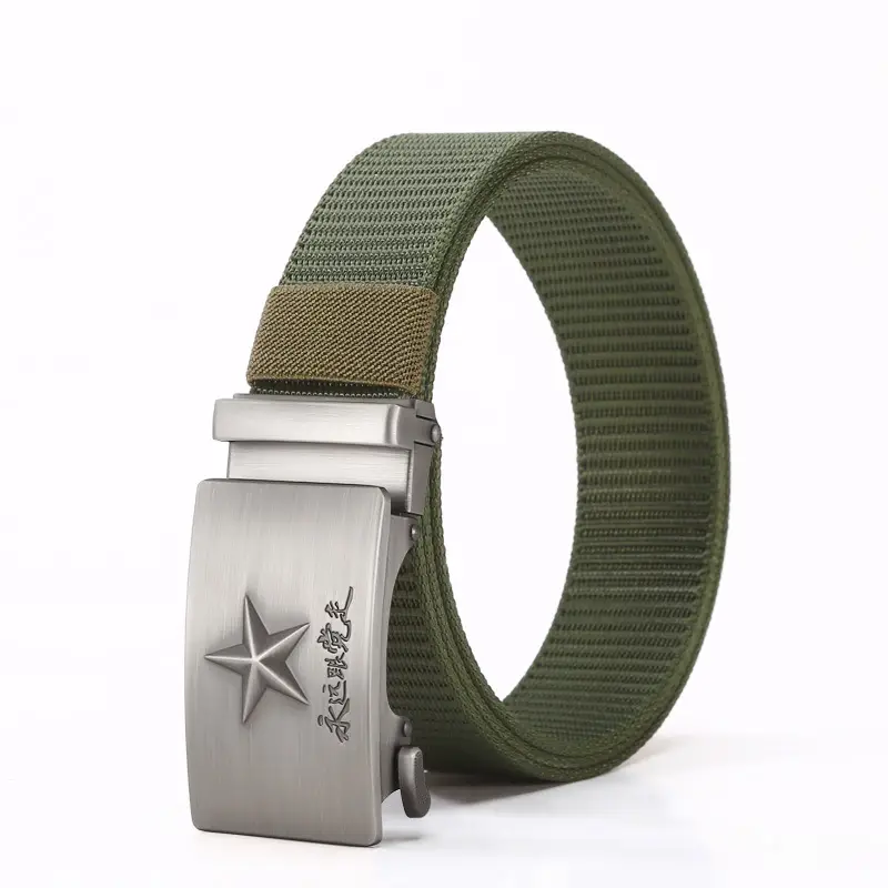 Men's Star Logo Black Nylon Belt
