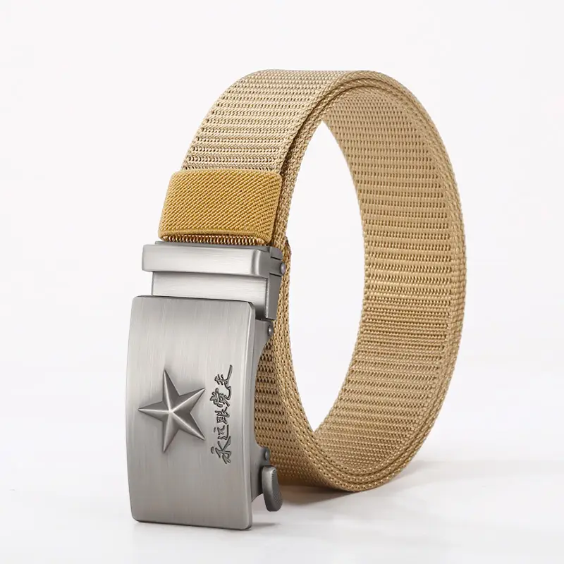 Men's Star Logo Black Nylon Belt