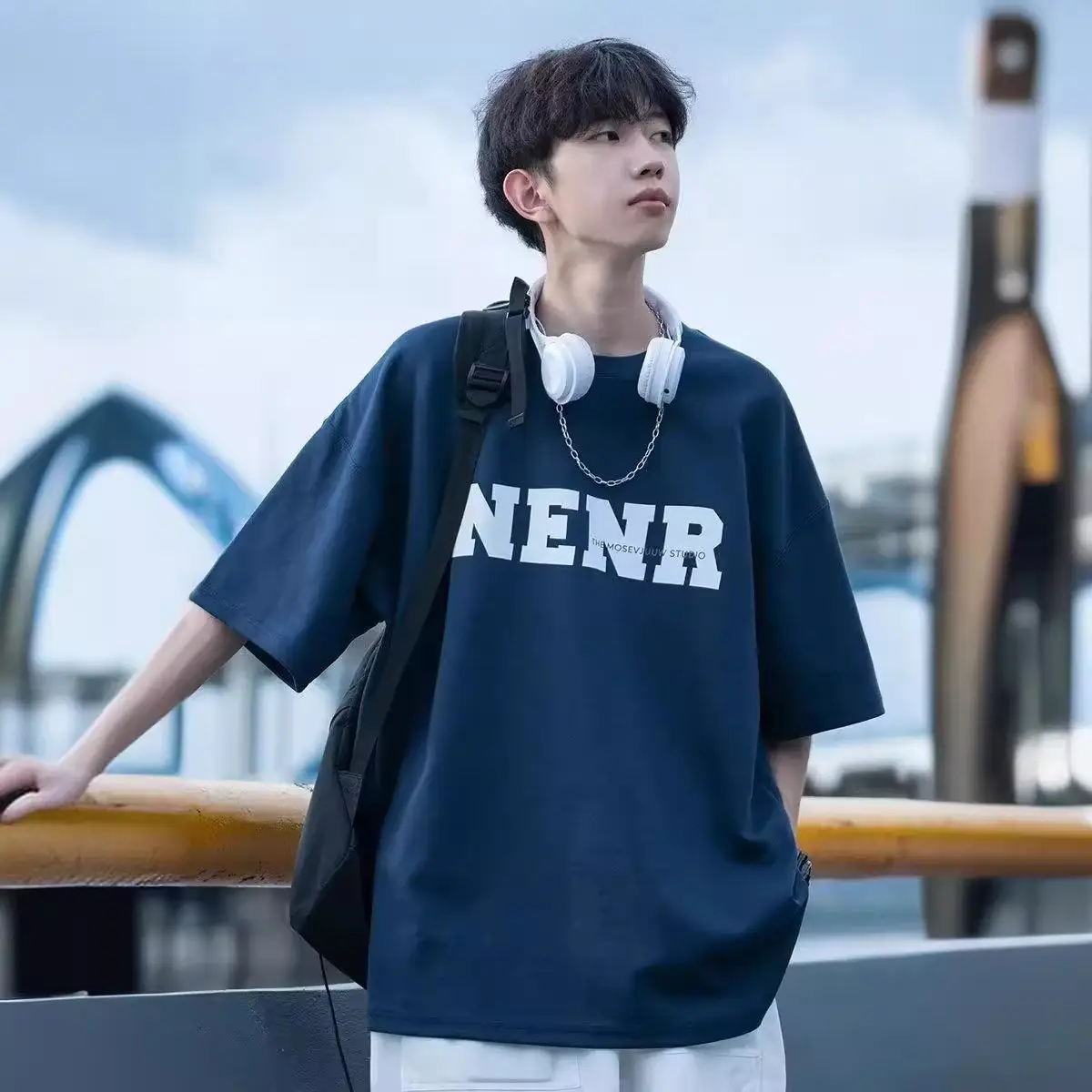 Men's 2024 Summer T-Shirt White Letter Print — feature 5