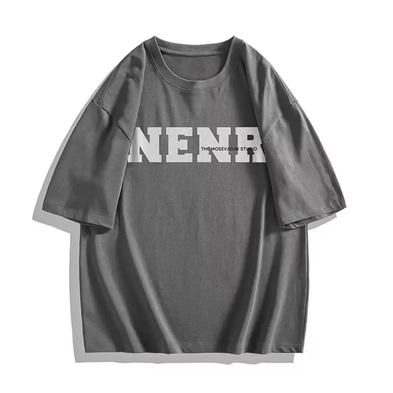 Men's 2024 Summer T-Shirt White Letter Print - Image 4