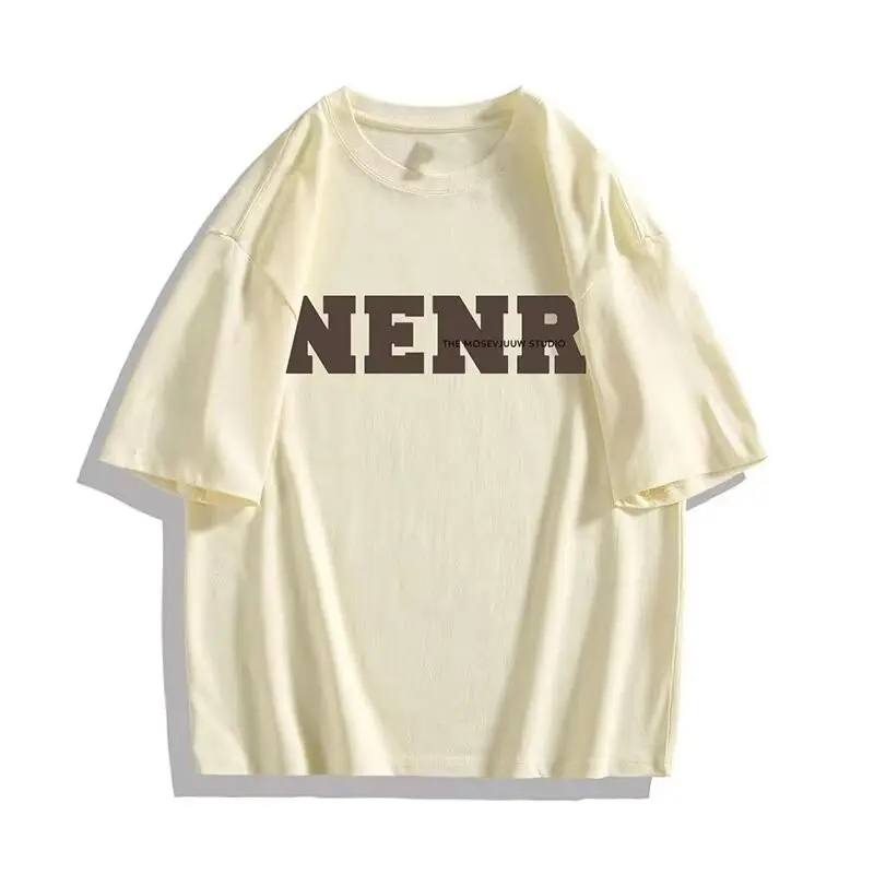 Men's 2024 Summer T-Shirt White Letter Print - Image 6