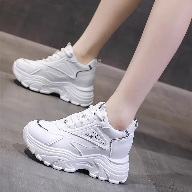 Women's Shoes Foreign Trade Height-Increasing White Shoes for Women Summer Breathable Casual Mesh Sports Shoes Thick-Soled Sports Shoes for Women — feature 5