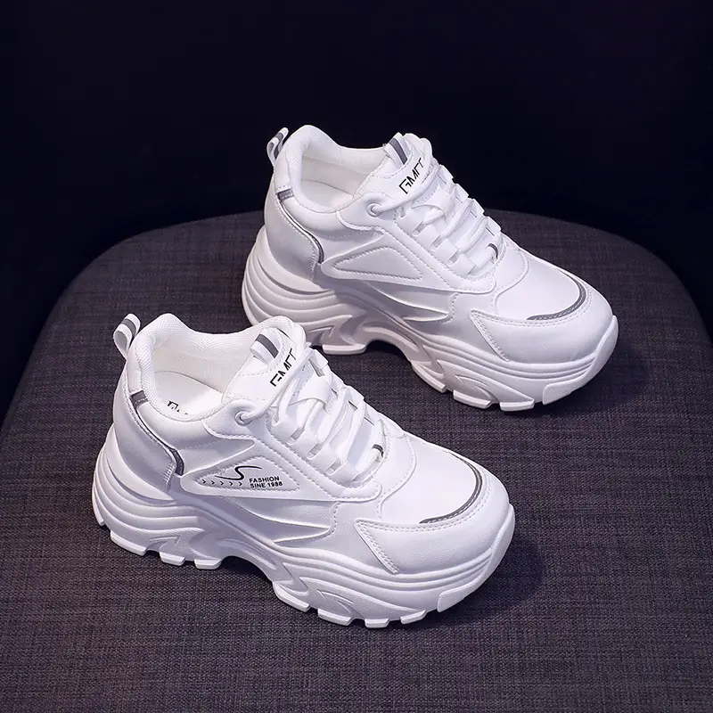 Women's Shoes Foreign Trade Height-Increasing White Shoes for Women Summer Breathable Casual Mesh Sports Shoes Thick-Soled Sports Shoes for Women — feature 7