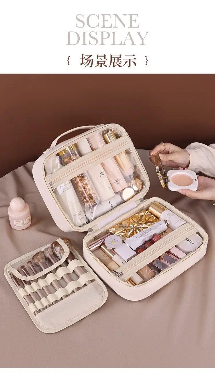 Three-in-One Portable Makeup Bag with Brush & Storage — feature 12