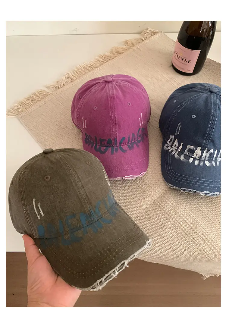 Vintage Washed Hole Baseball Cap for Women Summer Sunshade — feature 18