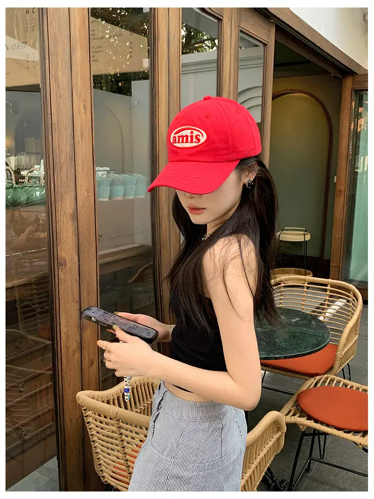 Red Women's Baseball Cap Spring Summer Casual All-match — feature 5
