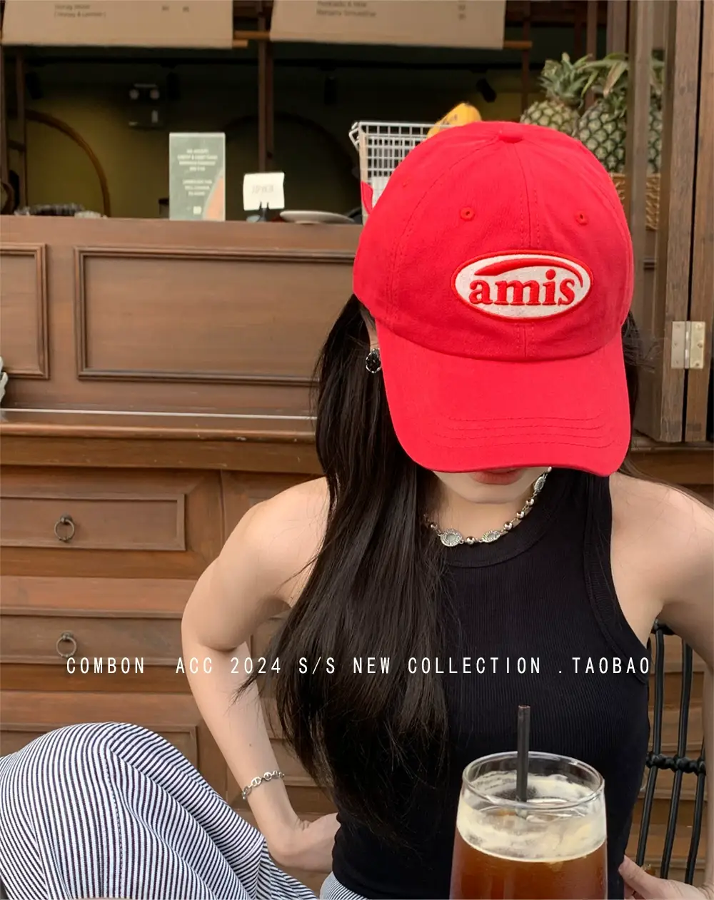 Red Women's Baseball Cap Spring Summer Casual All-match — feature 6