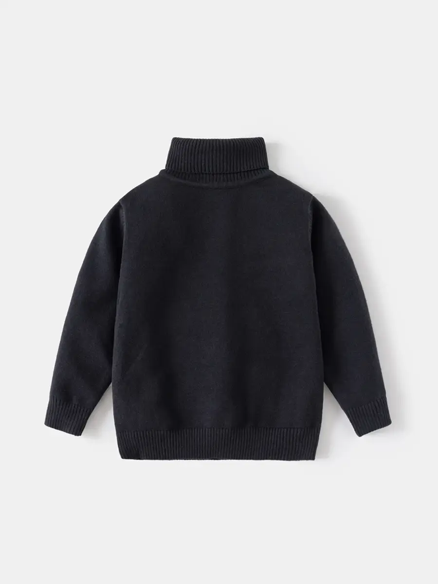 Gray Cotton Turtleneck Sweater for Boys 24 AW