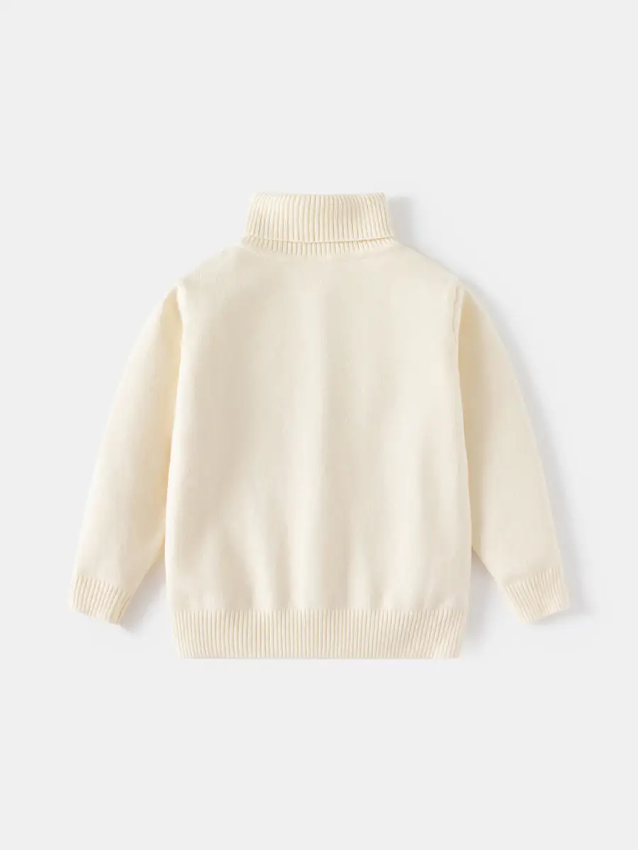 Gray Cotton Turtleneck Sweater for Boys 24 AW