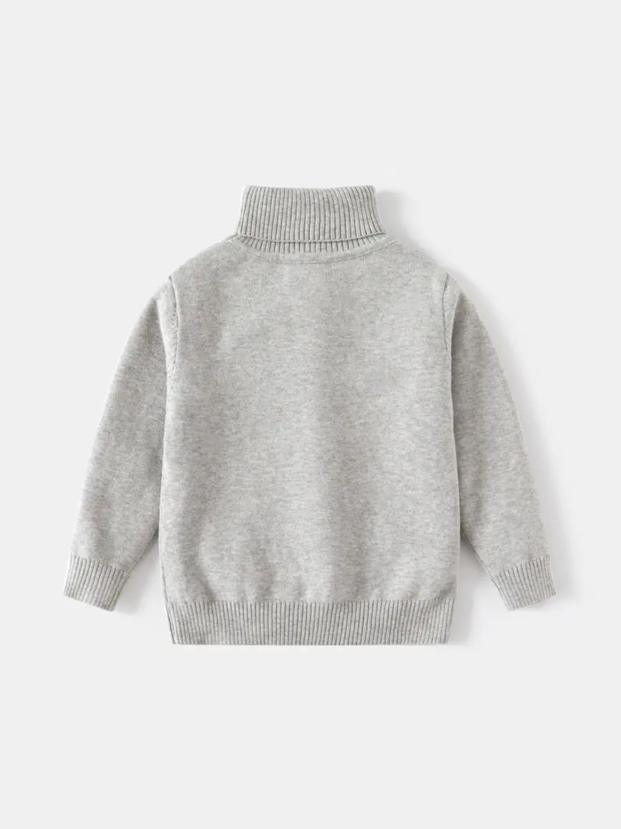 Gray Cotton Turtleneck Sweater for Boys 24 AW