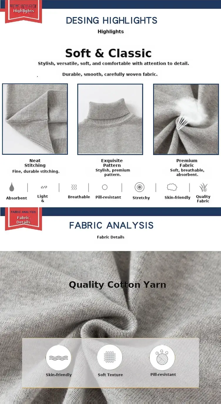 Gray Cotton Turtleneck Sweater for Boys 24 AW — feature 2