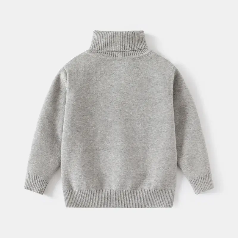 Gray Cotton Turtleneck Sweater for Boys 24 AW — feature 5