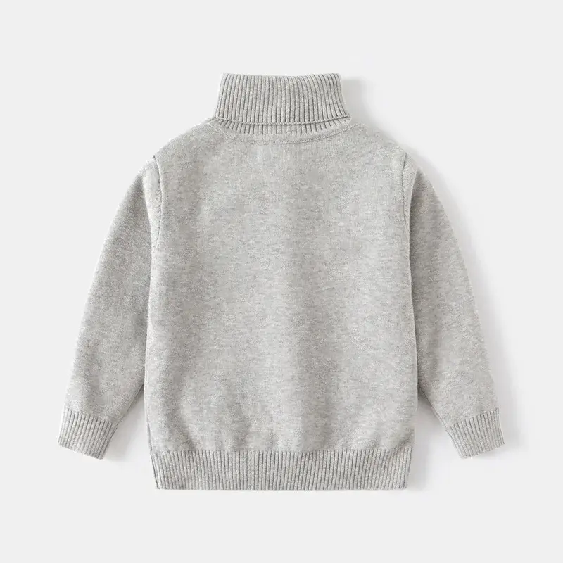 Gray Cotton Turtleneck Sweater for Boys 24 AW — feature 6