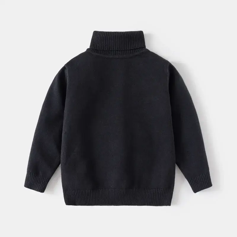 Gray Cotton Turtleneck Sweater for Boys 24 AW — feature 7